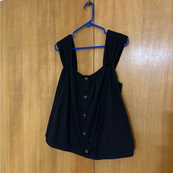 Lane Bryant Black Sleeveless Tank Top 18/20 Decorative Buttons - Picture 6 of 10